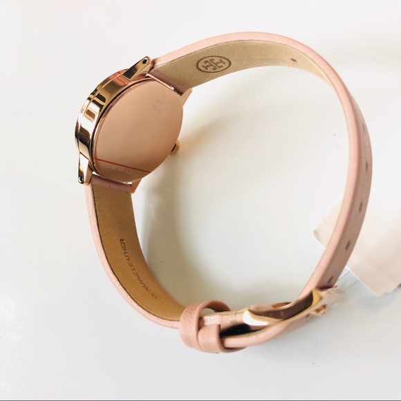 TORY BURCH Gigi Pink Leather Strap Watch 28mm NWT - Picture 9 of 14